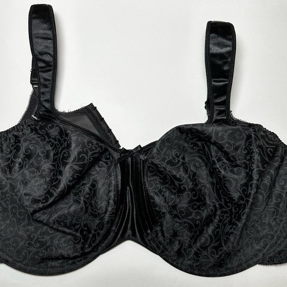 Bali Bra 42DD Black Satin Minimizer 3562 Underwire Non Padded Mesh Sides - Picture 1 of 13